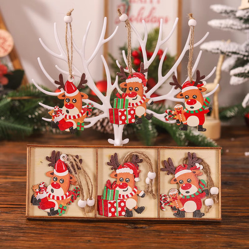 9pcs legno babbo natale - legno,